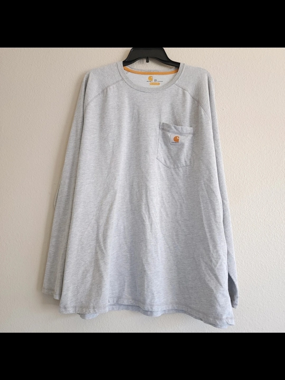 Carhartt Force Relaxed Fit Long Sleeve Pocket T-Shirt Gray 2XL Flaw